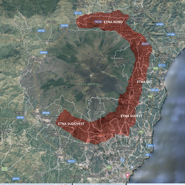 Mappa dei Vini Etna Doc 