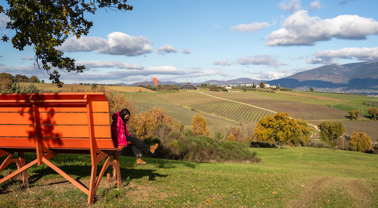 Big Bench - Tenuta Castelbuono - Carapace di Arnaldo POmodoro