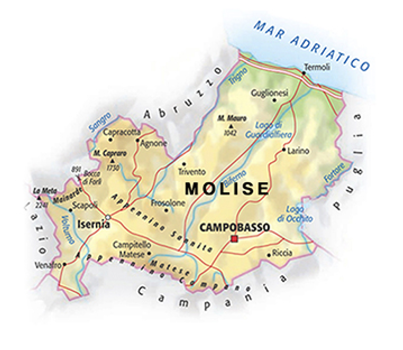 Molise Cartina Fisica