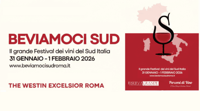Beviamoci Sud Orizzontale (1) Beviamoci Sud Roma 2026 al Westin Excelsior Roma. La locandina